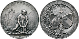 SWITZERLAND. Schützenmedaillen (Shooting Medals). Schützenmedaille (Shooting Medal) 1894 (Silver, 45 mm, 39.94 g, 12 h), on the Cantonal Shooting Fest...