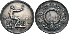 SWITZERLAND. Schützenmedaillen (Shooting Medals). 1895. Schützenmedaille (Shooting Medal) 1895 (Silver, 45 mm, 38.84 g, 12 h), on the Confederate Shoo...