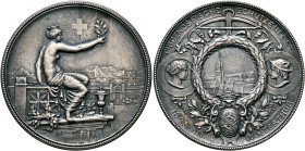 SWITZERLAND. Schützenmedaillen (Shooting Medals). 1895. Schützenmedaille (Shooting Medal) 1895 (Silver, 45 mm, 38.73 g, 12 h), on the Confederate Shoo...