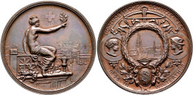 SWITZERLAND. Schützenmedaillen (Shooting Medals). 1895. Schützenmedaille (Shooting Medal) 1895 (Bronze, 45 mm, 40.35 g, 12 h), on the Confederate Shoo...