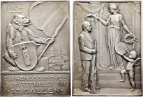 SWITZERLAND. Schützenmedaillen (Shooting Medals). Schützenmedaille (Shooting Medal) 1904 (Silver, 63 mm, 63.96 g, 12 h), on the Cantonal Shooting Fest...