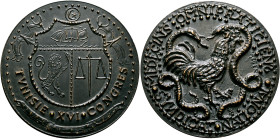 TUNISIA, Republic. AH 1376 / AD 1957 to present. Medal (Bronze, 88 mm, 238.96 g, 12 h), on the 16th Medical Congress. By Taeger, no date (circa 1960)....