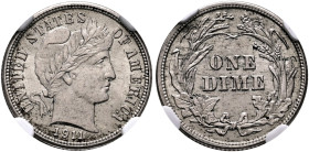 UNITED STATES. 1776-pres. Barber Dime 1911 (Silver, 18 mm, 2.50 g, 6 h), Philadelphia. UNITED STATES OF AMERICA / 1911 Laureate head of Liberty to rig...