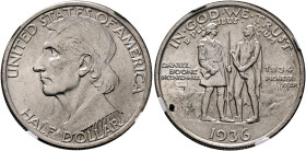 UNITED STATES. 1776-pres. Half Dollar 1936 (Silver, 30 mm, 12.50 g, 6 h), Boone Bicentennial, Philadelphia. UNITED STATES OF AMERICA / HALF DOLLAR Bus...