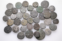 A lot containing 39 billon and bronze coins. All: Kharizmshahs Dirhams and Jitals. Fine to very fine. LOT SOLD AS IS, NO RETURNS. 39 coins in lot.

...