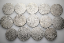 A lot containing 14 silver coins. All: Ottoman Empire. Very fine to extremely fine. Total weight: 278 g. LOT SOLD AS IS, NO RETURNS. 14 coins in lot....
