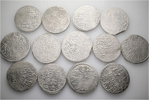 A lot containing 13 silver coins. All: Ottoman Empire. Very fine to extremely fine. Total weight: 257 g. LOT SOLD AS IS, NO RETURNS. 13 coins in lot....