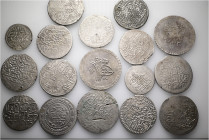 A lot containing 17 silver coins. All: Ottoman Empire. Very fine to extremely fine. Total weight: 414 g. LOT SOLD AS IS, NO RETURNS. 17 coins in lot....