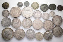 A lot containing 25 silver and bronze coins. All: Austria. About very fine to extremely fine. LOT SOLD AS IS, NO RETURNS. 25 coins in lot.