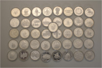A lot containing 41 silver coins. All: Austria. 500 Schilling Silver coins. FDC to prrof. LOT SOLD AS IS, NO RETURNS. 41 coins in lot.
