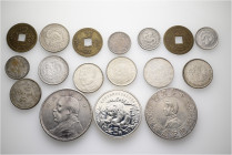 A lot containing 17 silver and bronze coins. All: China. Mostly Kwang Tung. Very fine to FDC. LOT SOLD AS IS, NO RETURNS. 17 coins in lot.