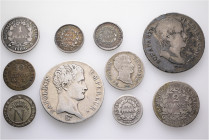 A lot containing 10 silver coins. All: France. Napoleonic silver coins. Fine to good extremely fine. LOT SOLD AS IS, NO RETURNS. 10 coins in lot.

...