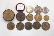 A lot containing 13 bronze medals. All: France. Very fine to FDC. LOT SOLD AS IS, NO RETURNS. 13 medals in lot.