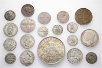 A lot containing 19 silver and bronze coins. All: Germany. Very fine to good extremely fine. LOT SOLD AS IS, NO RETURNS. 19 coins in lot.