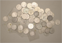 A lot containing 59 silver coins. All: Germany. 10 Mark 925 silver. 962 g (packaging included). Extremely fine to PP. LOT SOLD AS IS, NO RETURNS. 59 c...