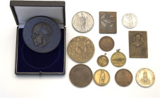 A lot containing 13 bronze, aluminium and tin medals. All: Germany. Very fine to FDC. LOT SOLD AS IS, NO RETURNS. 13 medals in lot.