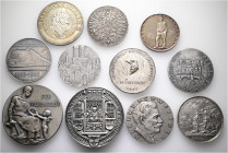A lot containing 11 silver medals. All: Germany. Very fine to FDC. LOT SOLD AS IS, NO RETURNS. 11 medals in lot.