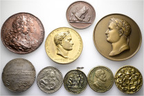 A lot containing 9 silver and bronze medals. All: World. Fine to extremely fine. LOT SOLD AS IS, NO RETURNS. 9 medals in lot.