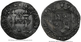 Charles & Johanna "Golden Fleece" Early Series 4 Reales ND (1536-1538) M-R AU Details (Sea Salvaged) NGC, Mexico City mint, Cal-115, Nesmith-6c. 12.37...