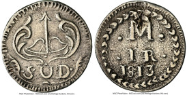 Oaxaca. War of Independence cast silver "Sud" Real 1813 XF Details (Damaged) NGC, KM223. An appreciable example of this "Sud" type, presented here in ...