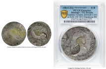 War of Independence. Insurgent "Supreme Junta & Ensaie" Countermarked 8 Reales ND (1811-1821) VG Details (Damage) PCGS, KM-Unl (Countermark Combinatio...