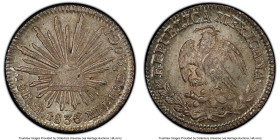 Republic 1/2 Real 1833 Mo-MJ MS65 PCGS, Mexico City mint, KM370.9. This Gem offering is the highest graded example on the PCGS census, boasting admira...