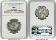 Republic 2 Reales 1828 Mo-JM MS65 NGC, Mexico City mint, KM374.10. Only the second time our firm has offered this date and mint combination. Presently...
