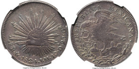 Republic "Hookneck" 8 Reales 1824 Mo-JM XF45 NGC, Mexico City mint, KM-A376.2, DP-Mo02. An example from the classic "Hookneck" eagle series, presented...