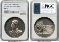 "Maximilian 150th Anniversary" silver Medal 1982 MS63 NGC, 43mm. By Teruggi. HID09801242017 © 2025 Heritage Auctions | All Rights Reserved www.HA.com/...