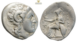 Kings of Thrace, Lysimachos AR Drachm. (4.04g, 18.7mm) Ephesos, circa 294-287 BC. Diademed head of the deified Alexander to right, with horn of Ammon ...