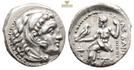 Kings of Macedon, Alexander III 'the Great' AR Drachm. (4.17g, 17.8mm) Sardes circa 336-323 BC. Head of Herakles to right, wearing lion skin headdress...