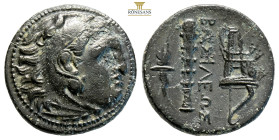 Kings of Macedon, Alexander III ‘the Great’. 336-323 BC. AE (5.60g, 20mm). Uncertain mint in west Asia Minor. Struck circa 323-310 BC. Head of Herakle...