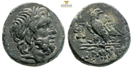 Pontos, Amisos. Time of Mithradates VI Eupator, AE circa 95-90 or 80-70 BC. (8.36g, 20mm) Laureate head of Zeus right / Eagle on thunderbolt to left; ...