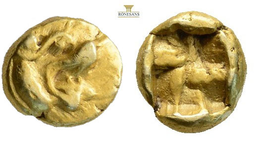 Ionia, Uncertain mint EL 1/24 Stater. Circa 600-550 BC. (0.66g, 6.7mm) Lydo-Mile...