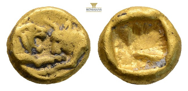 Kingdom of Lydia, temp. Kroisos AV 1/6 Stater. (1.38g, 8.2mm) Light standard. Sa...