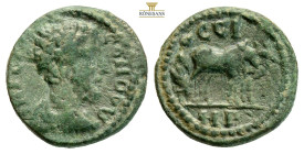 Mysia, Parium. Commodus. AD. 177-192. AE (2.98g, 15.9mm). Struck ca. A.D. 179-80. IMP CAI L COMODVS, laureate, draped and cuirassed bust of Commodus r...
