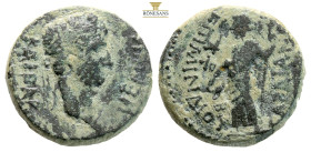 Lydia, Sardes. Nero. AD 54-68. AE (6.04g, 18.4mm) NEPΩN KAICAP, laureate head right. Rev. EΠΙ MINΔIOY CAPΔIANΩN around (anticlockwise from top left), ...