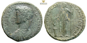 Pisidia, Antioch. Commodus AD 177-192. AE (6.24g, 22.3mm) Obverse: L AVRELIVS COMMODVS; laureate-headed bust of Commodus (youthful) wearing cuirass an...