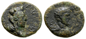 Cilicia, Anazarbus. Time of Marcus Aurelius. 161-180 AD. AE (5.67g, 20mm) Dated CY 180 (161/2 AD). Laureate head of Zeus right / Draped, veiled and tu...