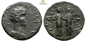 Cilicia, Selinus. Maximus. Caesar, AD. 236-238 AE (4.51g, 22mm) Bare-headed and draped bust right / TΡAIAN Θ CEΛIN, twin goddesses facing, each holdin...