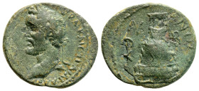 Commagene. Zeugma. Antoninus Pius, AD 138-161. AE (8.52g, 24.6mm) [ΑΥΤ ΚΑΙ ΤΙ ΑΙΛΙ ΑΔΡΙΑ] ΑΝΤΩΝΙΝΟΝ СE Laureate bust of Antoninus Pius to left.. ΖΕΥ-Γ...