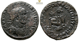 Syria, Commagene. Samosata. Philip I. AD 244-249 AE (17.38g, 31.5mm) Radiate, draped and cuirassed bust right, seen from behind / Tyche seated left on...
