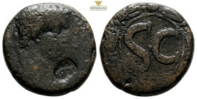 Seleucis and Pieria. Antioch. Augustus BC. 27-14. AE (15.60g, 25.9mm) IMP AVGVST TR POT, laureate head right / Large SC in laurel wreath of eight leav...