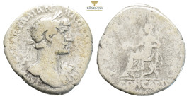 Hadrian AR Denarius. Rome, AD 118. (2.62g, 19.1mm) IMP CAESAR TRAIAN HADRIANVS AVG, laureate, draped and cuirassed bust right / P M TR P COS II, Conco...
