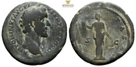 Antoninus Pius, AD 138-161. Dupondius Orichalcum, AE (8.58g, 27.6mm) Rome, 140-144. ANTONINVS [AVG] PI-VS P P TR P COS III Radiate head of Antoninus P...