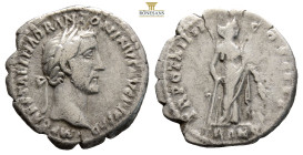 Antoninus Pius AR Denarius. Rome, AD 151-152. (3.57g, 18.6mm) IMP CAES T AEL HADR ANTONINVS AVG PIVS P P, laureate head to right / TR POT XV COS IIII,...