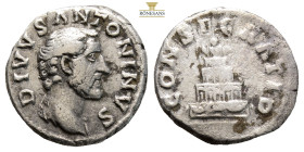 Divus Antoninus Pius AR Denarius. (3.23g, 17.4mm) Consecration issue struck under Marcus Aurelius and Lucius Verus in Rome, after AD 161. DIVVS ANTONI...