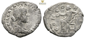 Lucilla AR Denarius. Rome, AD 161-163. (3.13g, 20.1mm) LVCILLAE AVG ANTONINI AVG F, draped bust right / CONCORDIA, Concordia seated left, holding pate...