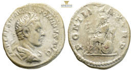 Elagabalus AR Denarius. Rome. AD 218-222. (3.36g, 19.5mm) IMP CAES M AVR ANTONINVS AVG. Laureate, draped and cuirassed bust right, seen from behind. P...