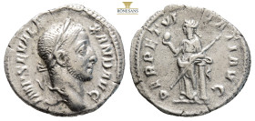 Severus Alexander AR Denarius. Rome, 228-231. (3.12g, 19.7mm) IMP SEV ALEXAND AVG, laureate head right / PERPETVITATI AVG, Perpetuitas (or Securitas) ...